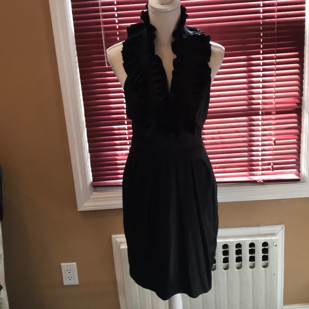 BCBG Max Azria black tuxedo halter dress size 4